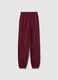 Girls' red cotton jogger trousers regular fit_3