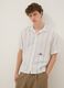 Camicia bianca in misto cotone a righe over fit_1