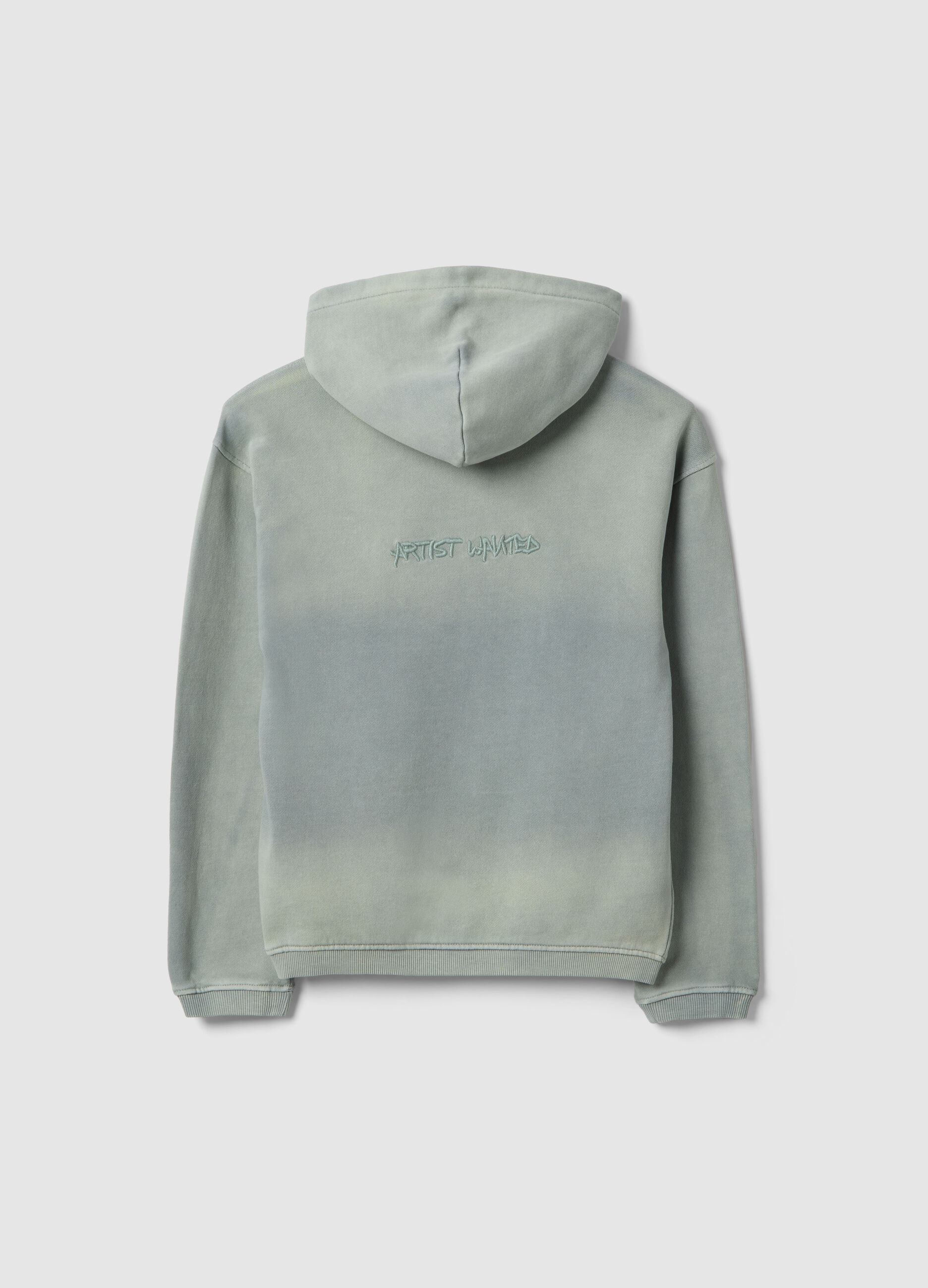 Green Tie-Dye Oversized Fit Boys' Pure Cotton Sweatshirt