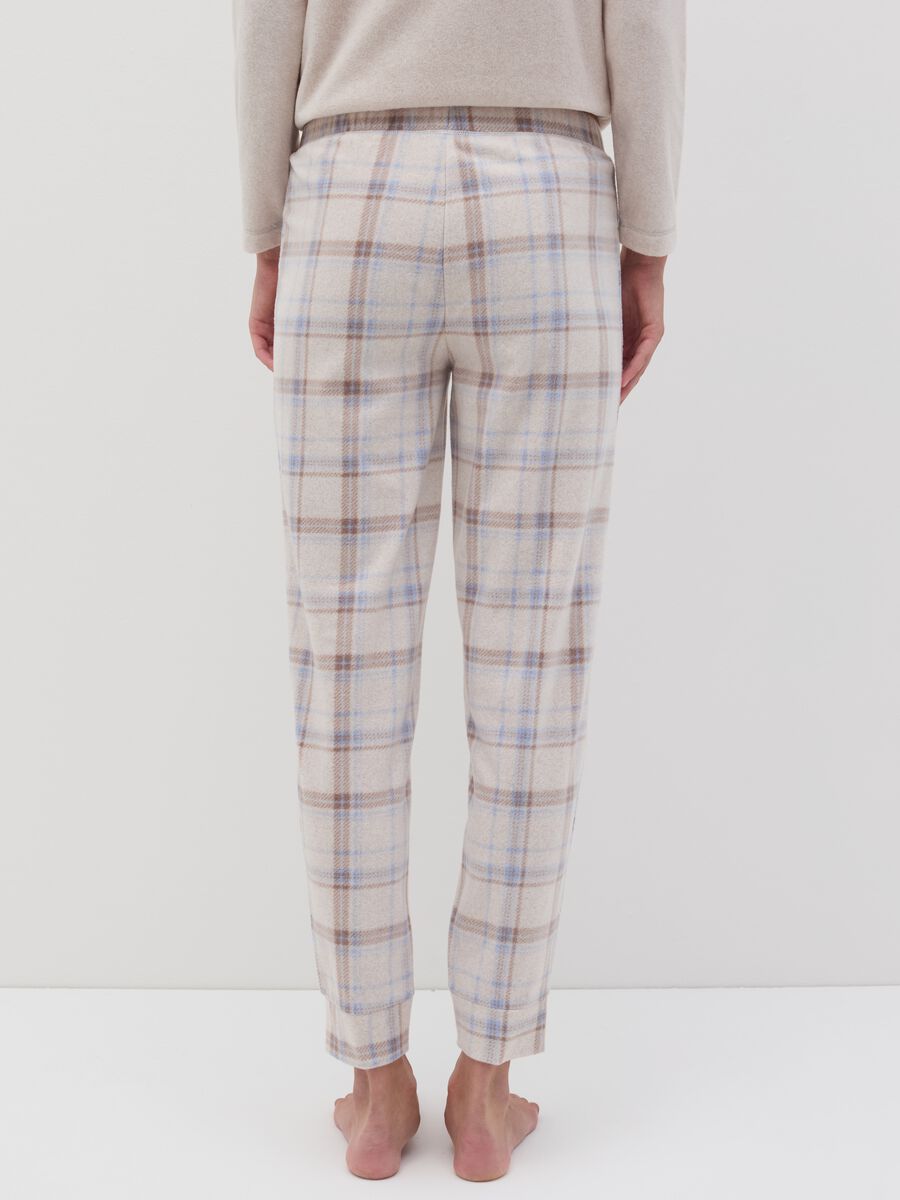 Pantalone pigiama in pile con fantasia check_3