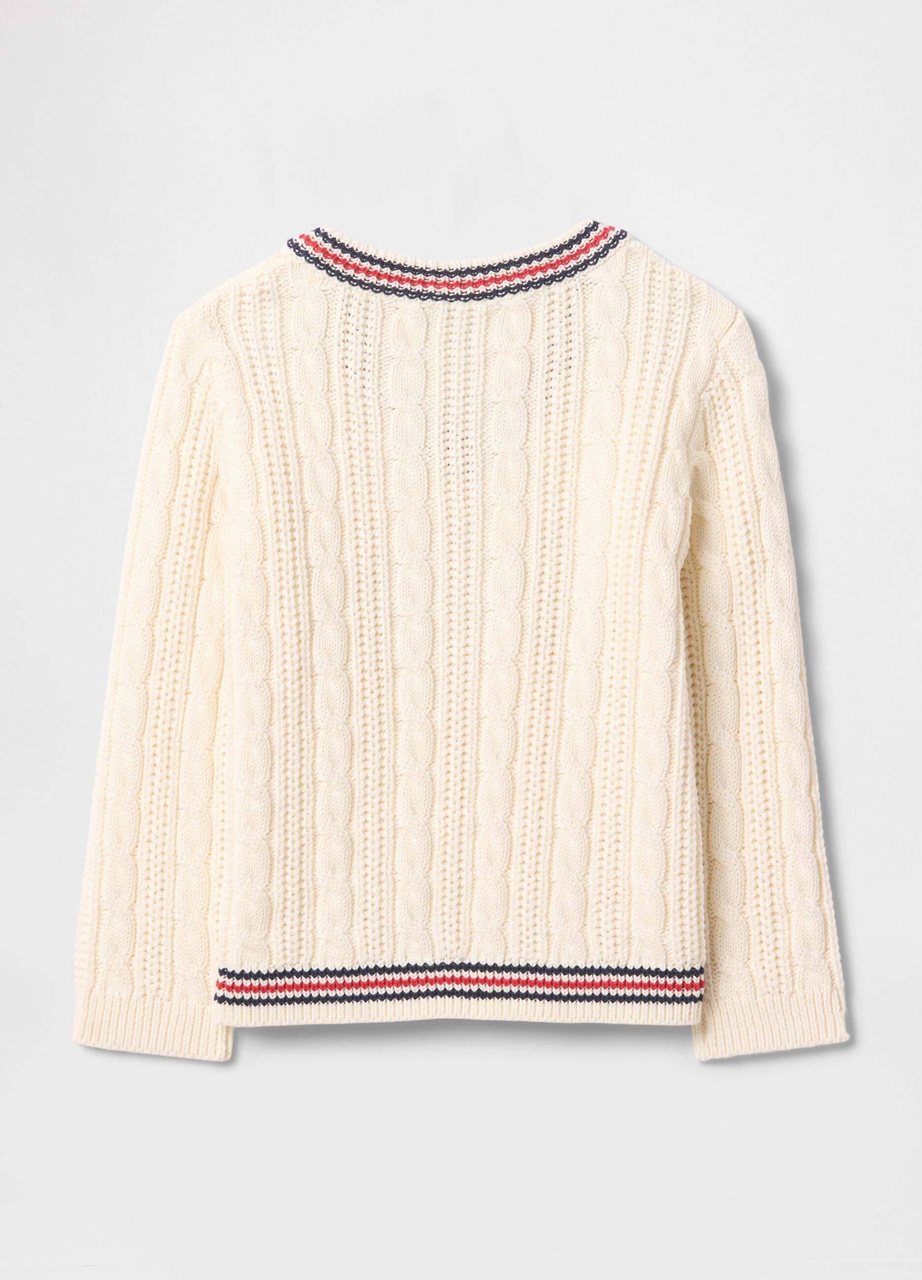 White V-neck Cotton Sweater GAP Kids