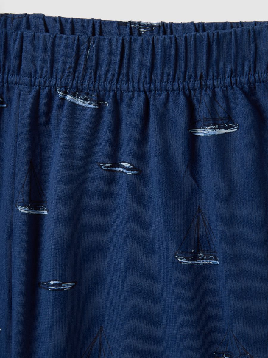 Multicoloured regular fit pyjamas in pure organic cotton with prints_1