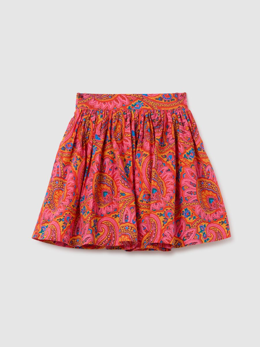 Girls' skirt in pure cotton multicolour regular fit_0