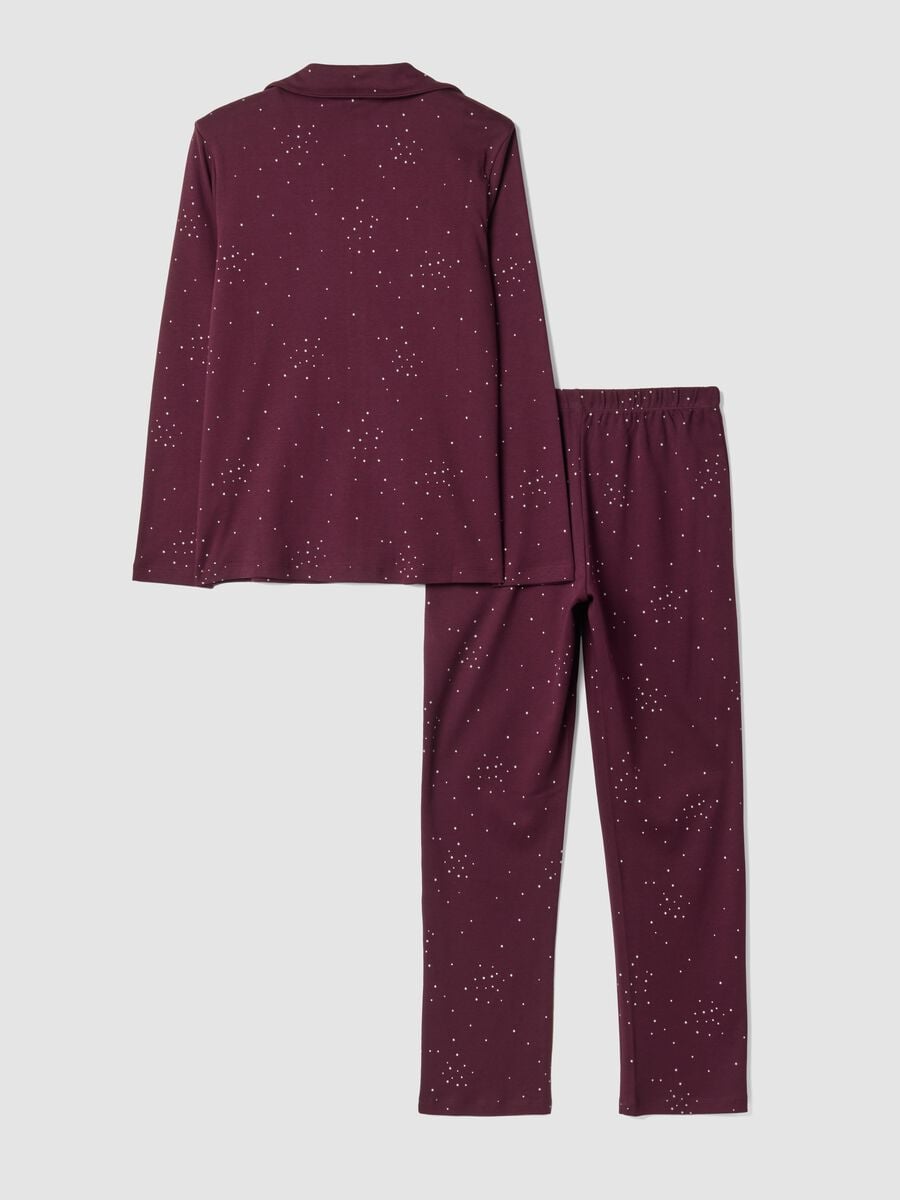 Purple pure cotton crew-neck pyjamas_5