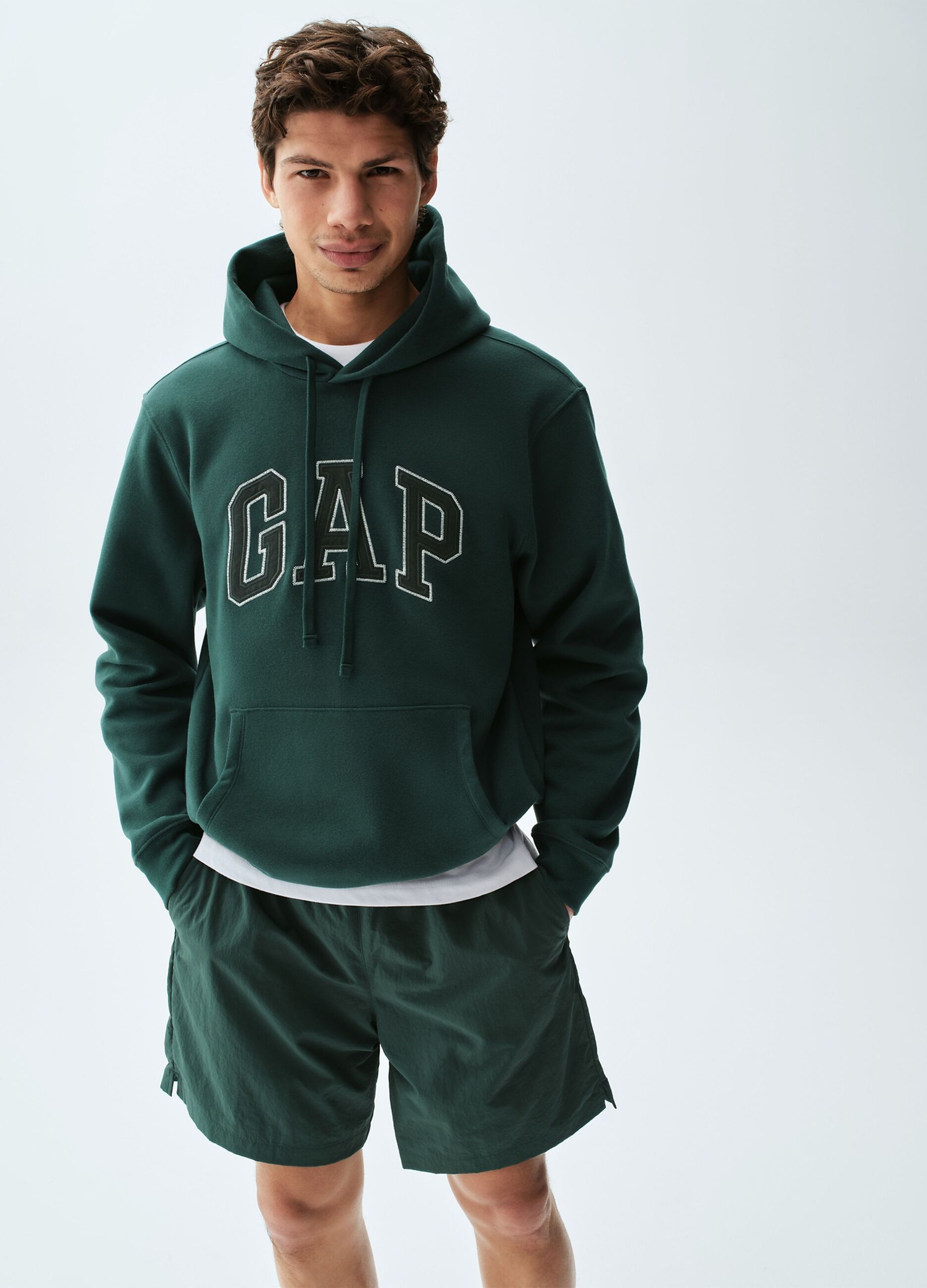 Cotton blend hoodie with logo