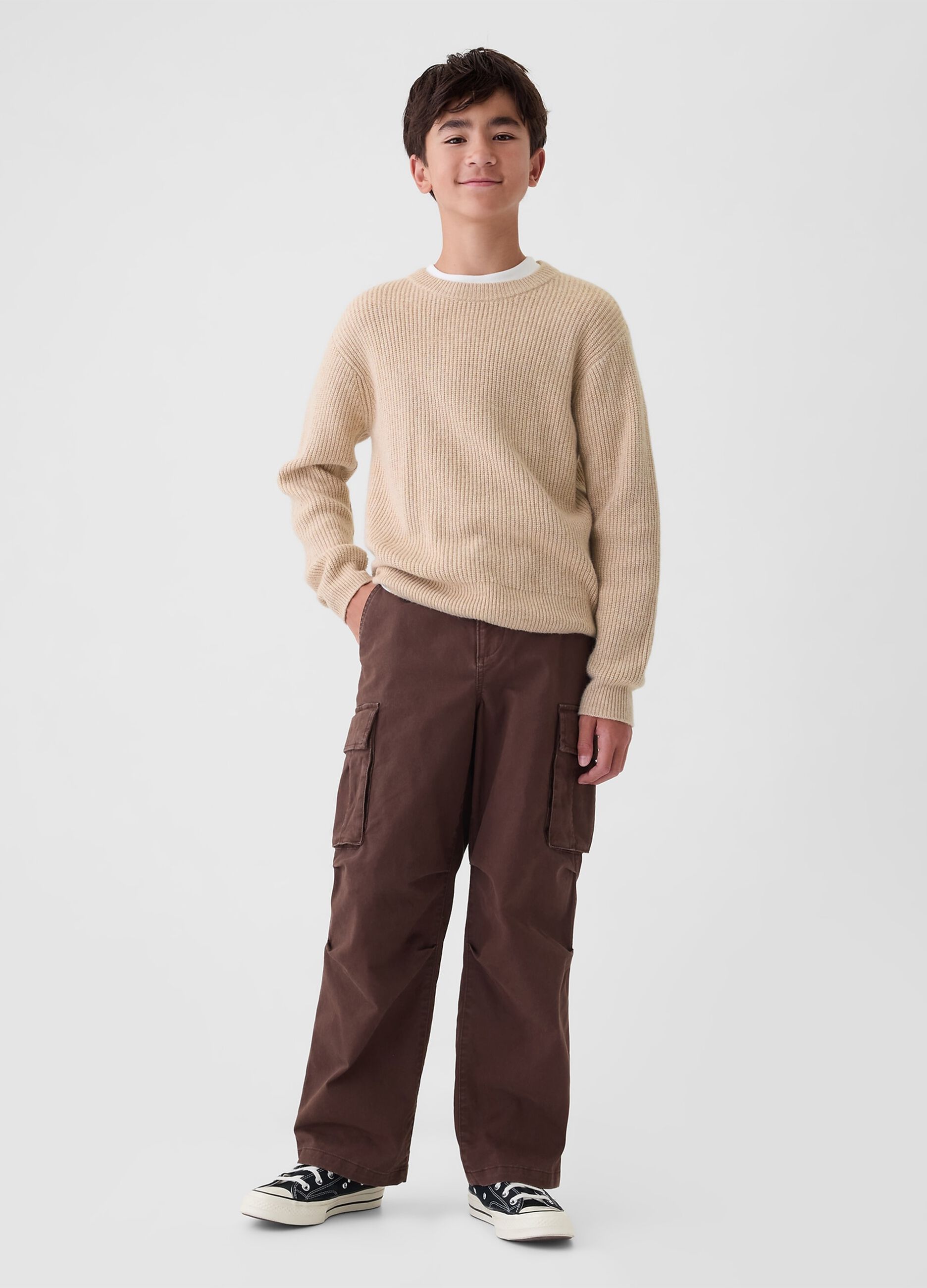 Pullover with ribbed design