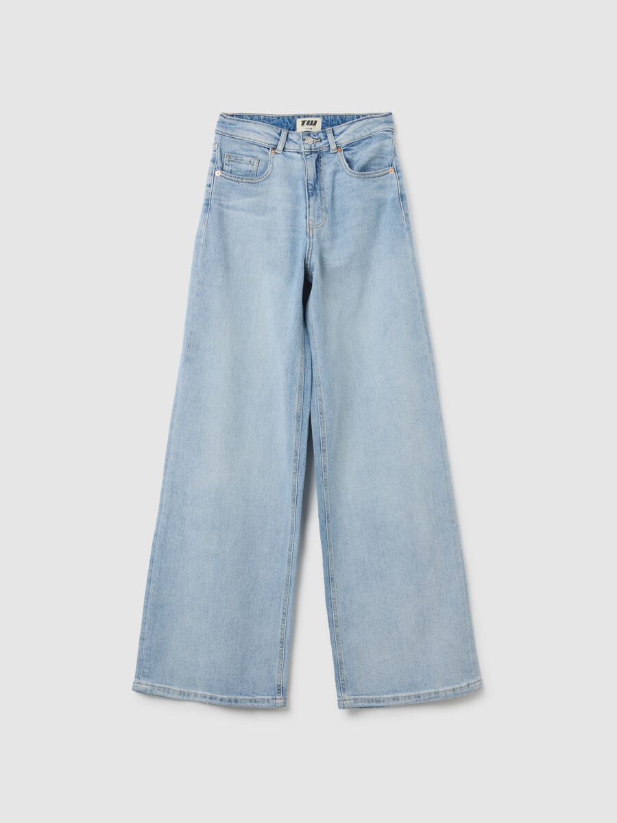 Women's blue denim regular fit jeans_4