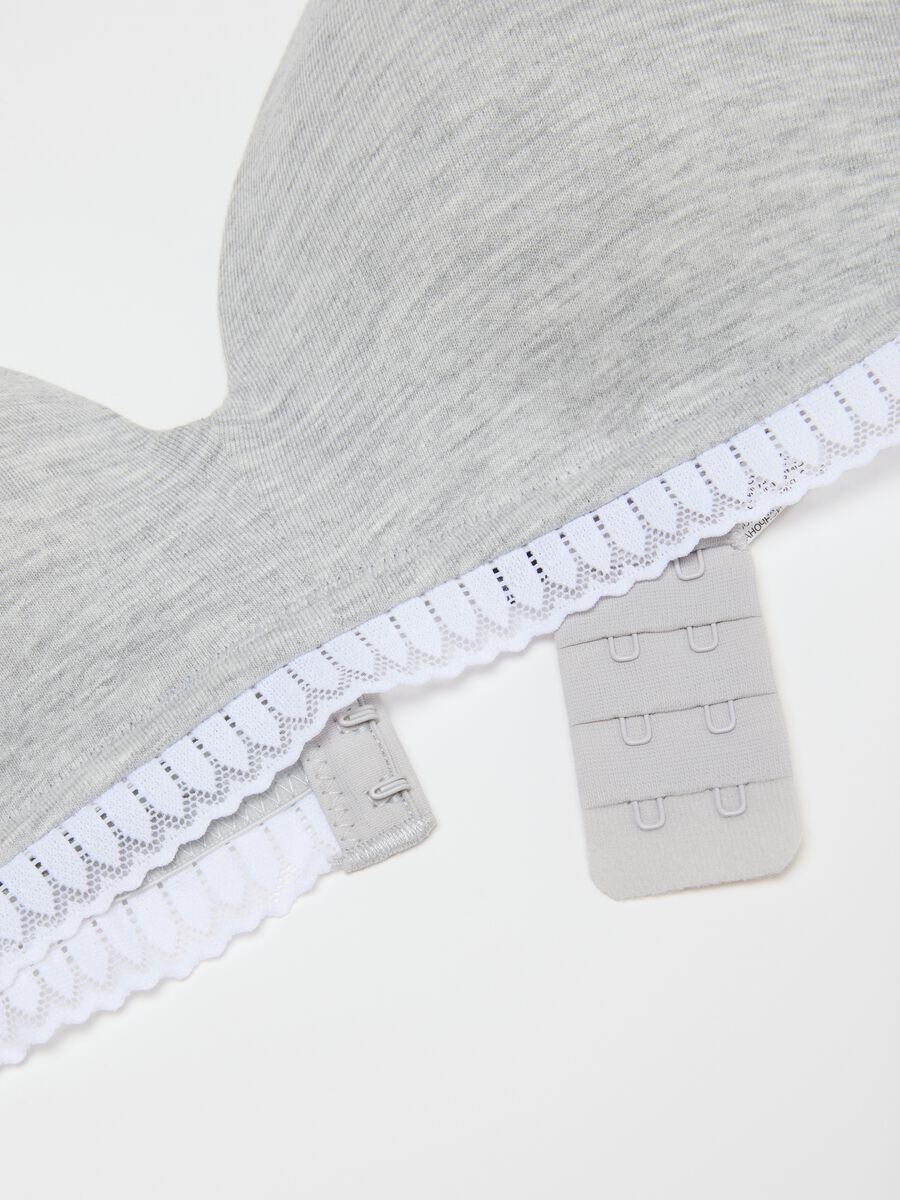 Grey triangle cotton bra with padding_1