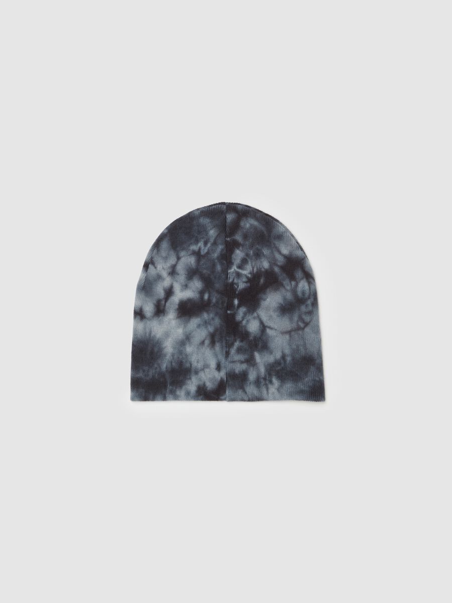 Knit tie-dye hat with Batman patch_1
