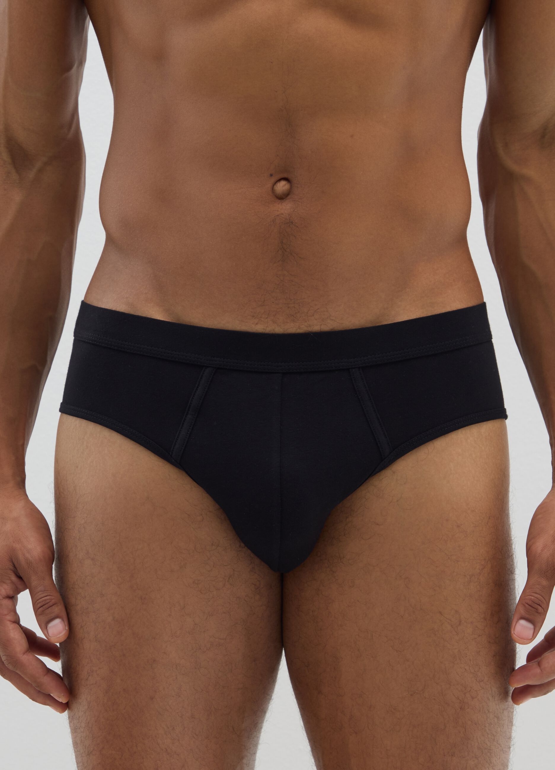 Pack of black elasticated cotton briefs