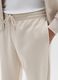 Beige cotton blend trousers regular fit_3