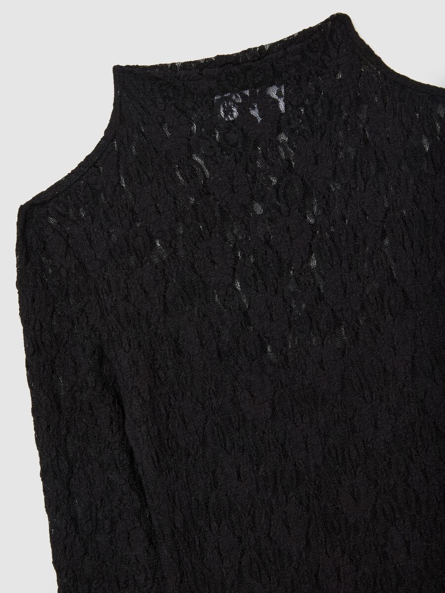 Abito nero regular fit in pizzo_5