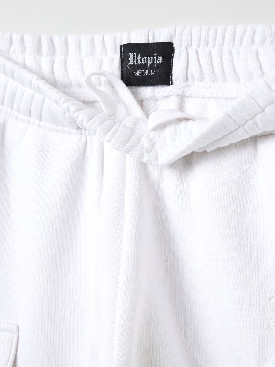 Cargo Sweat Shorts White_6