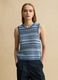 Multicolour cotton blend regular fit tank top with perforated texture_2