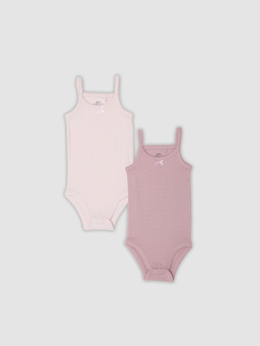 Bipack di body rosa in puro cotone organico per neonata e bimba_0