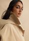 Short beige cotton blend trench coat, regular fit with hood_0