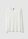 White pure cotton nightshirt regular fit with henley collar_0
