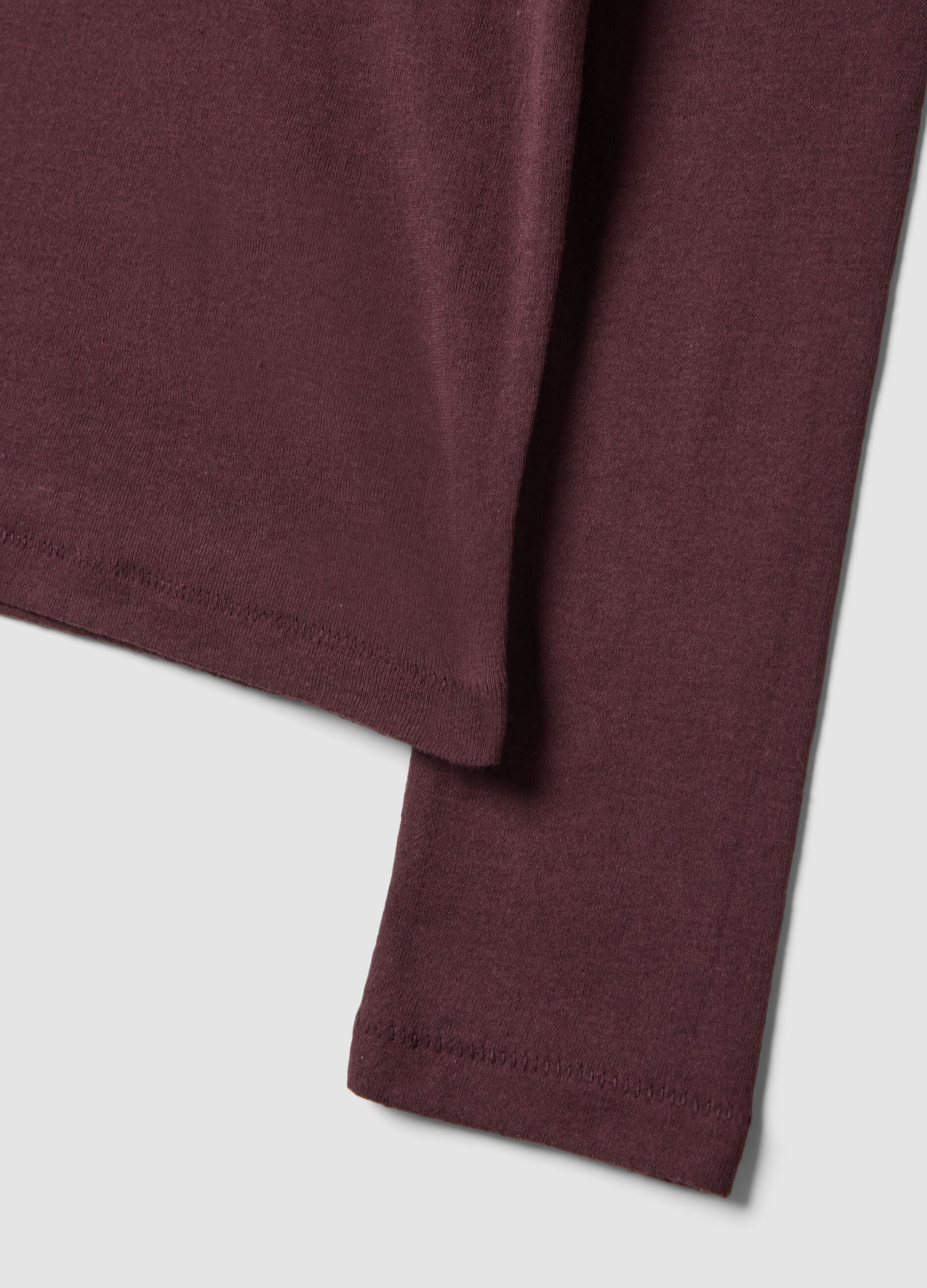 T-shirt viola in puro cotone jersey a girocollo
