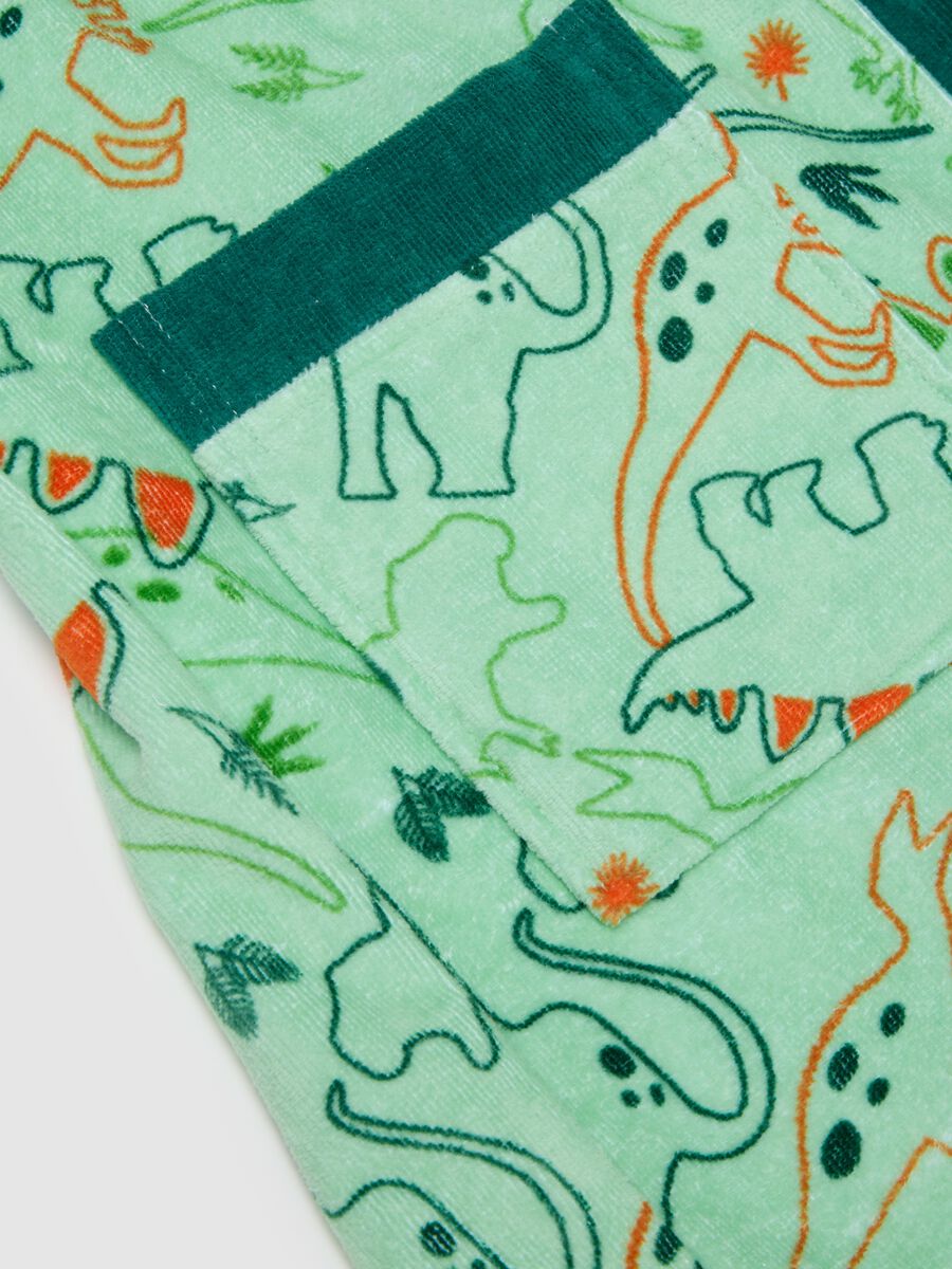 Boys' green pure cotton bathrobe_2