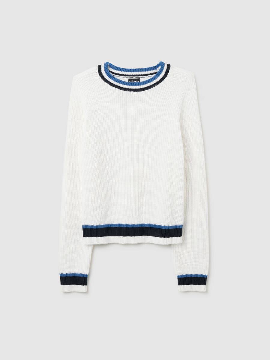 Maglione bianco sportivo in misto cotone ALTAVIA COURT_4