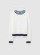 White sporty cotton blend sweater ALTAVIA COURT_4