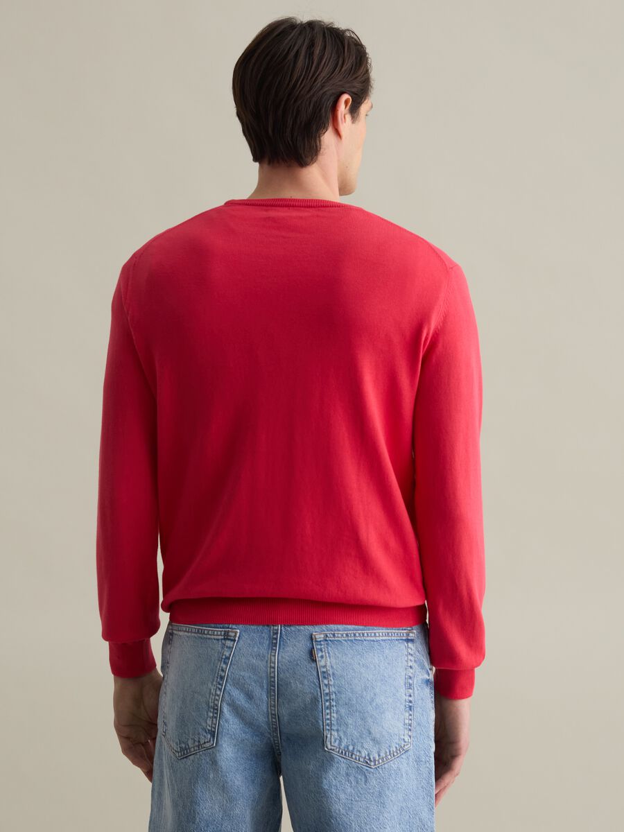 Solid colour pullover with round neck_3