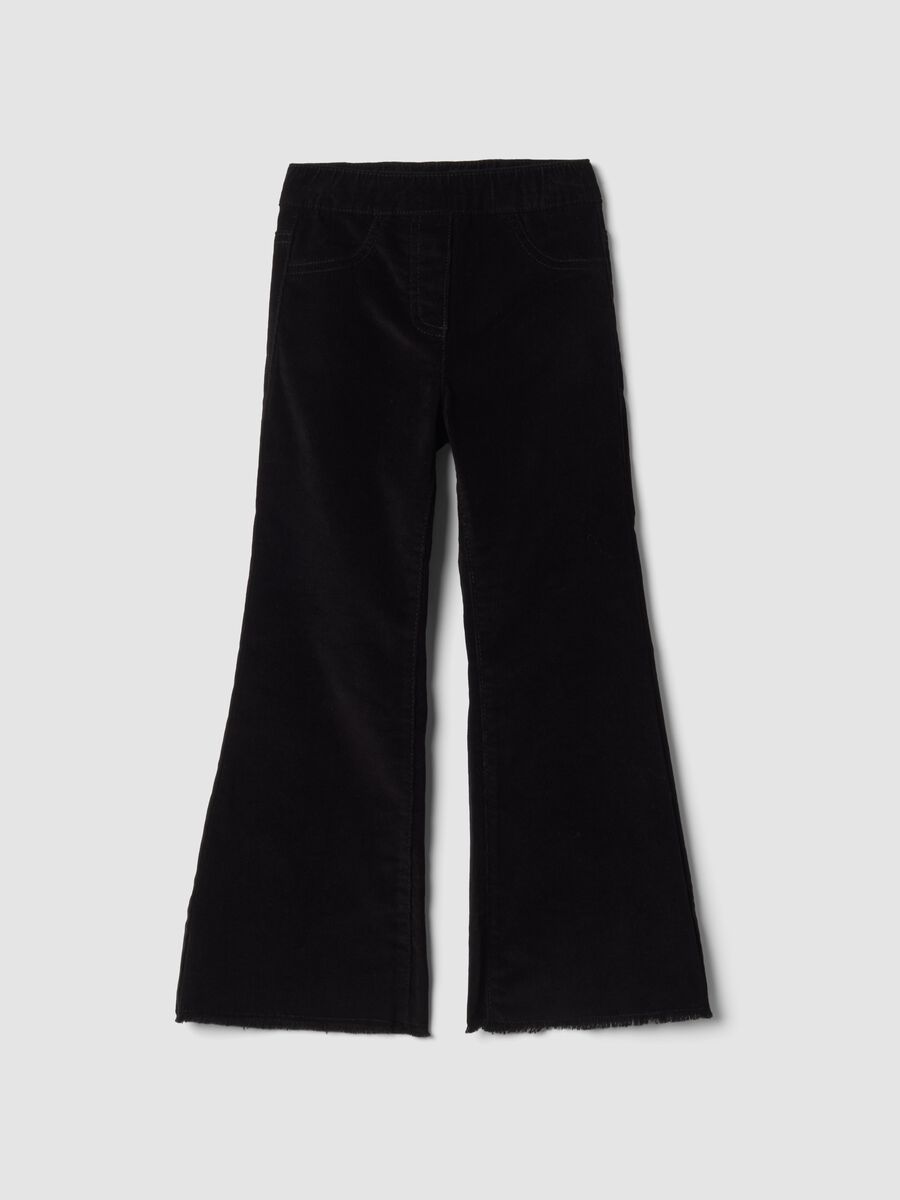 Treggings neri flare in cotone elasticizzato_0