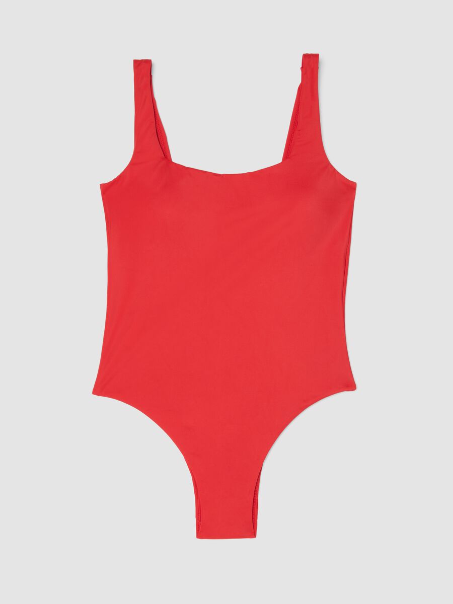 Costume intero rosso in tessuto elasticizzato_4
