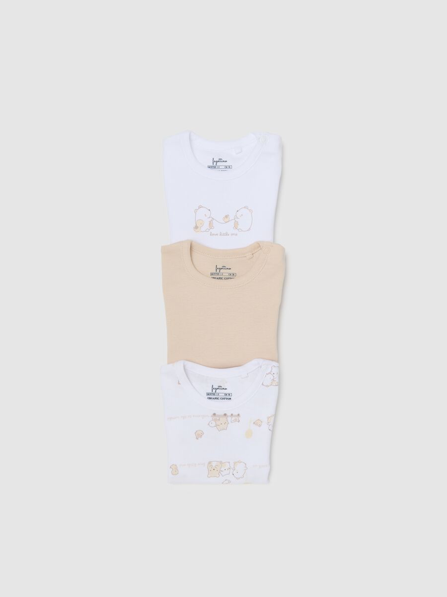 Tripack body a maniche corte multicolor da neonato in puro cotone_2