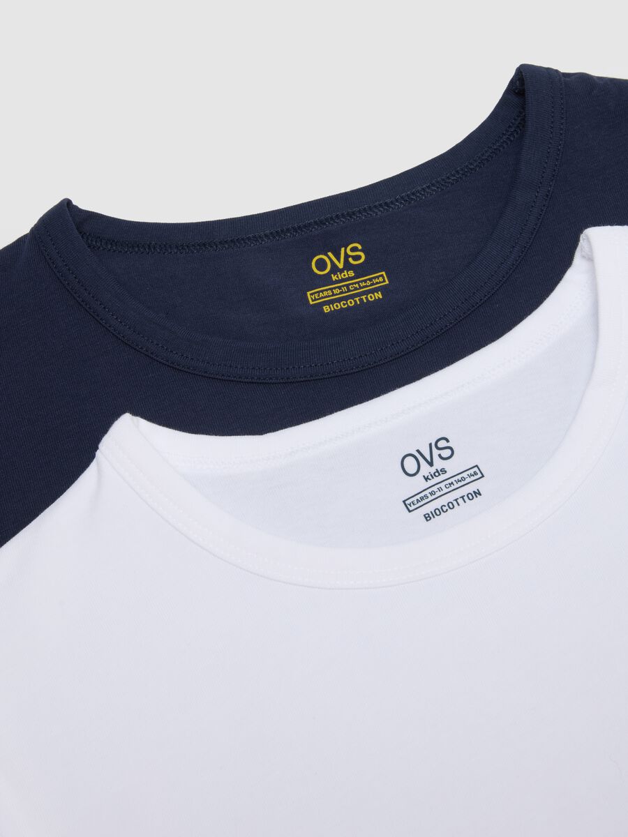 Bipack t-shirt da ragazzo in cotone elasticizzato multicolor con scollo rotondo_2