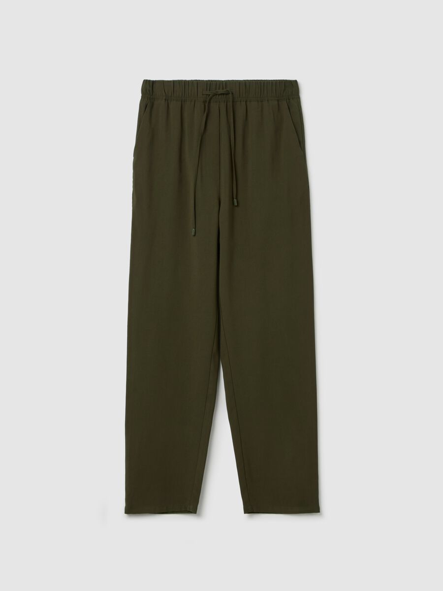 Viscose blend joggers with drawstring_4