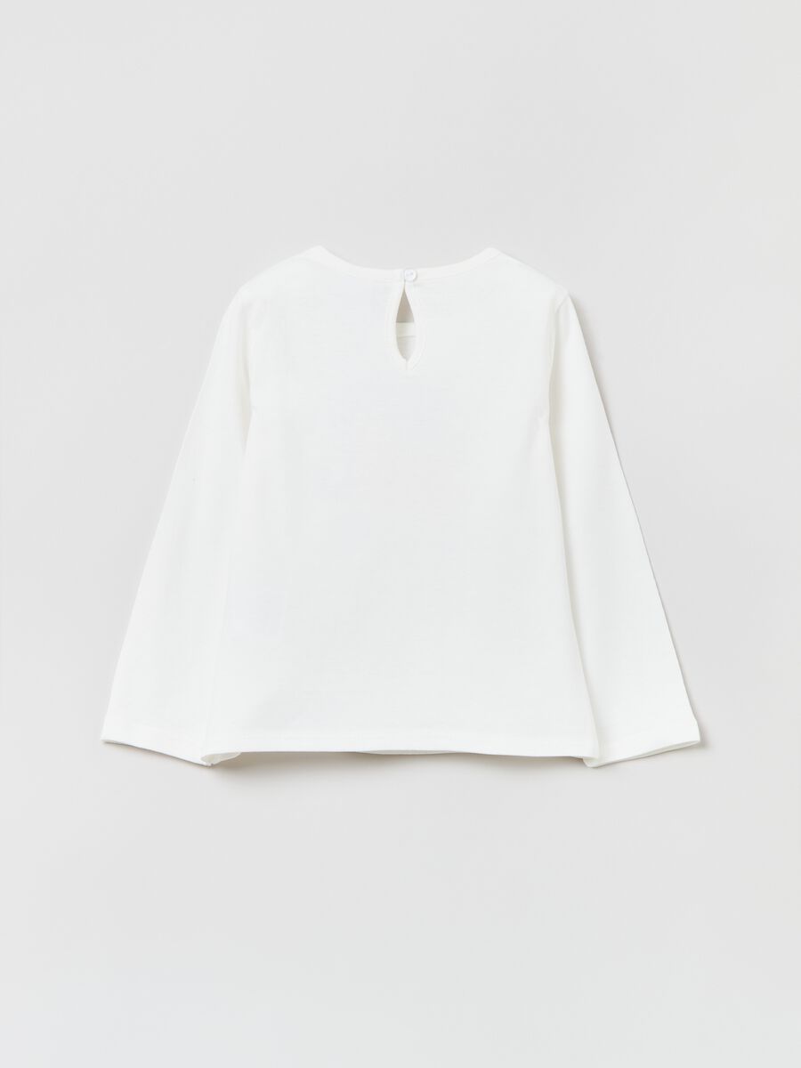 T-shirt in cotone con stampa gattino_1