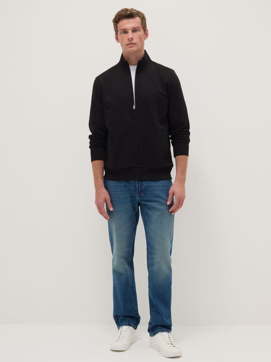 Jeans in puro cotone blu regular fit_0