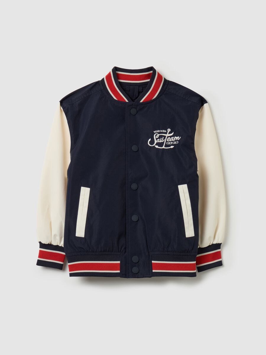 Bomber varsity con ricamo "Sailing Team Wind & Sea"_0