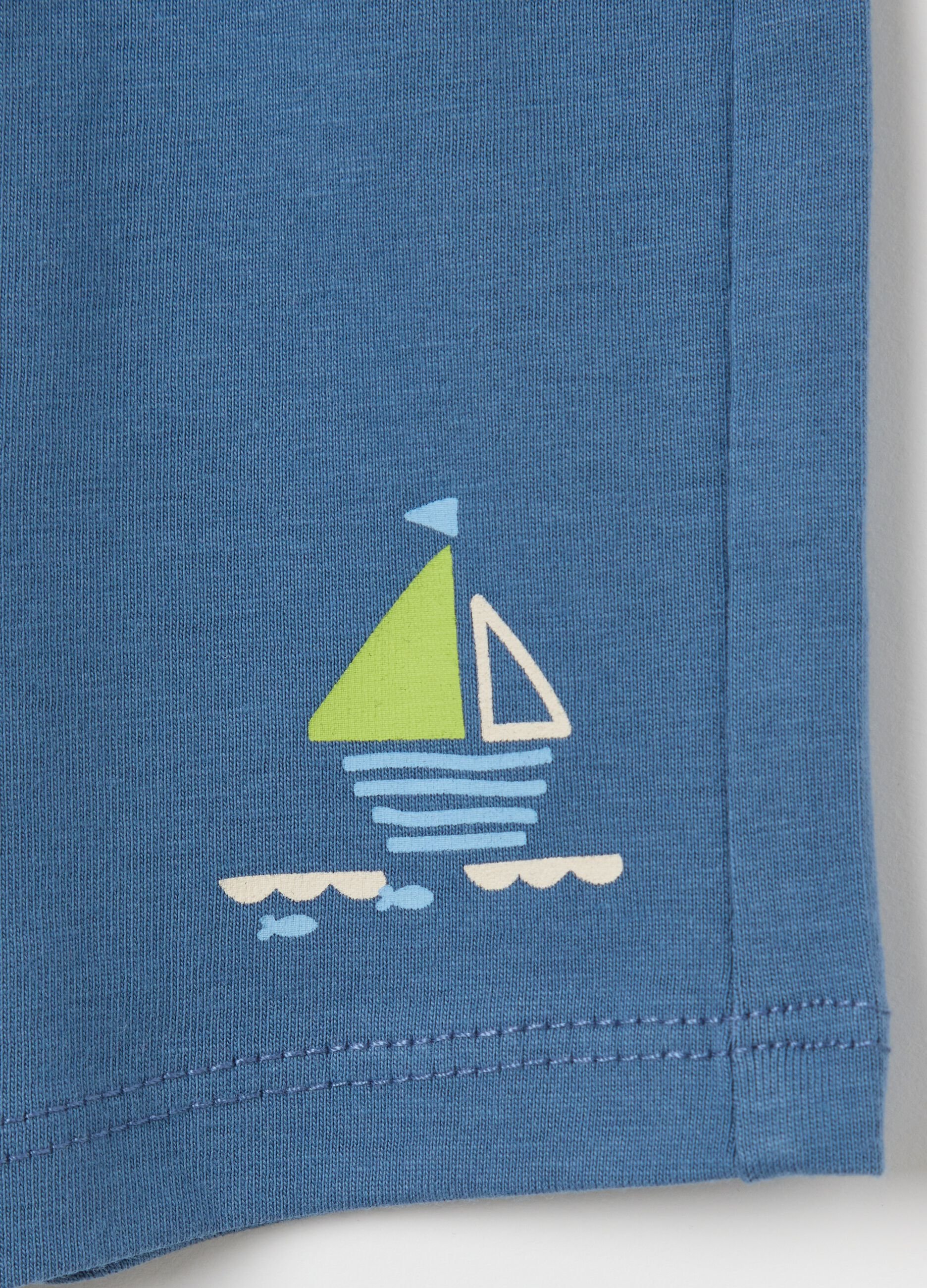Light blue shorts in cotton