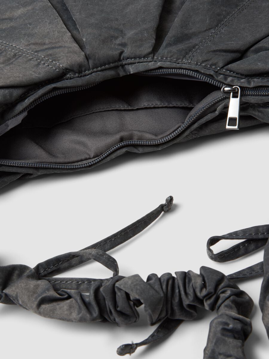 Grey shoulder bag with ruched handle_2