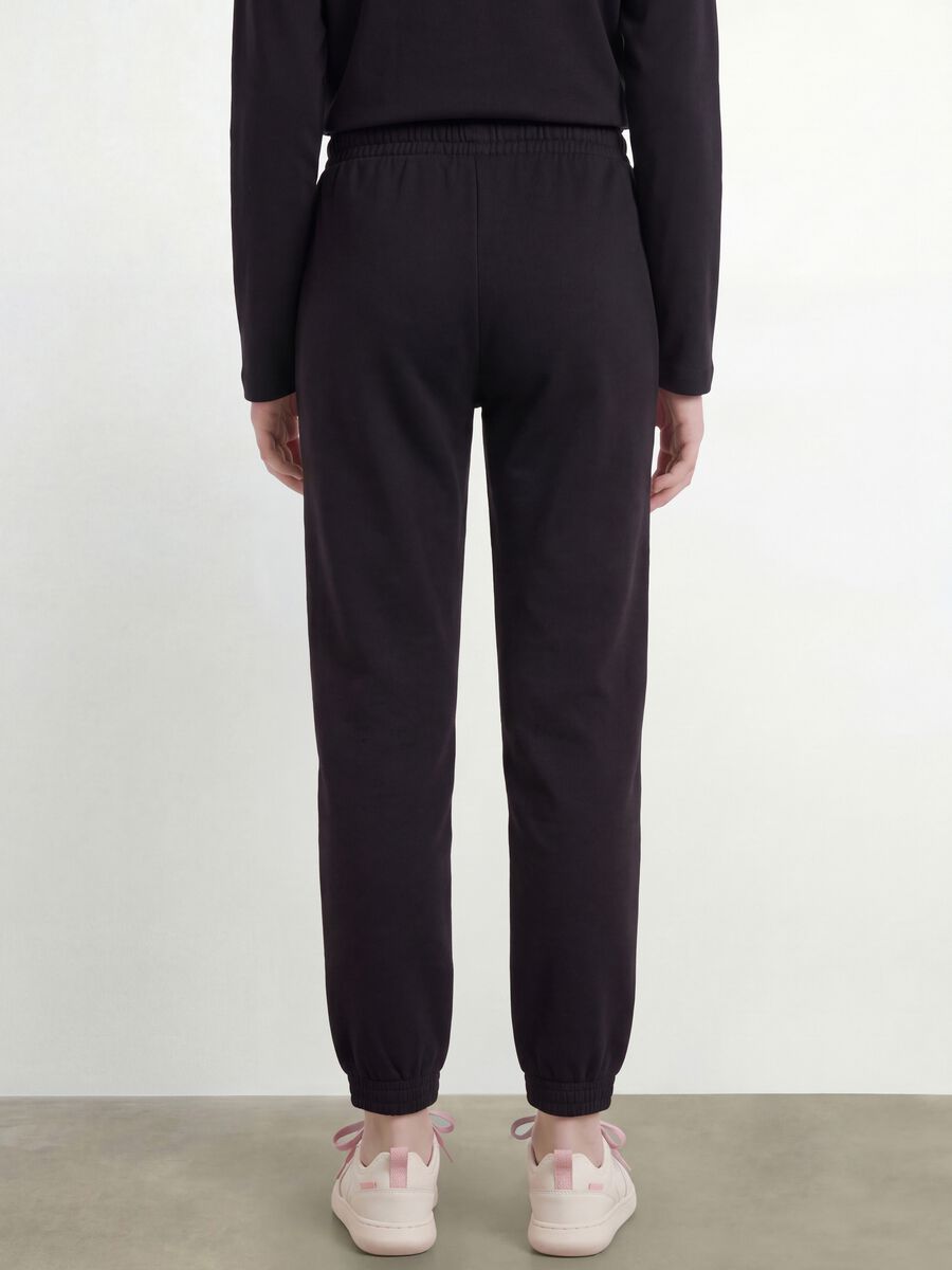 Pantaloni jogger neri in puro cotone organico regular fit per ragazza_3