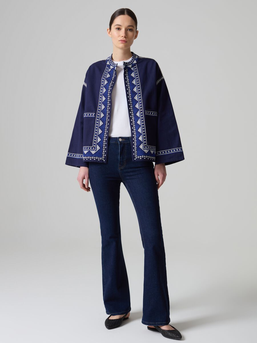 Kimono jacket with ethnic applications_0