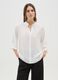 White blouse with V-neck and wide sleeves_0