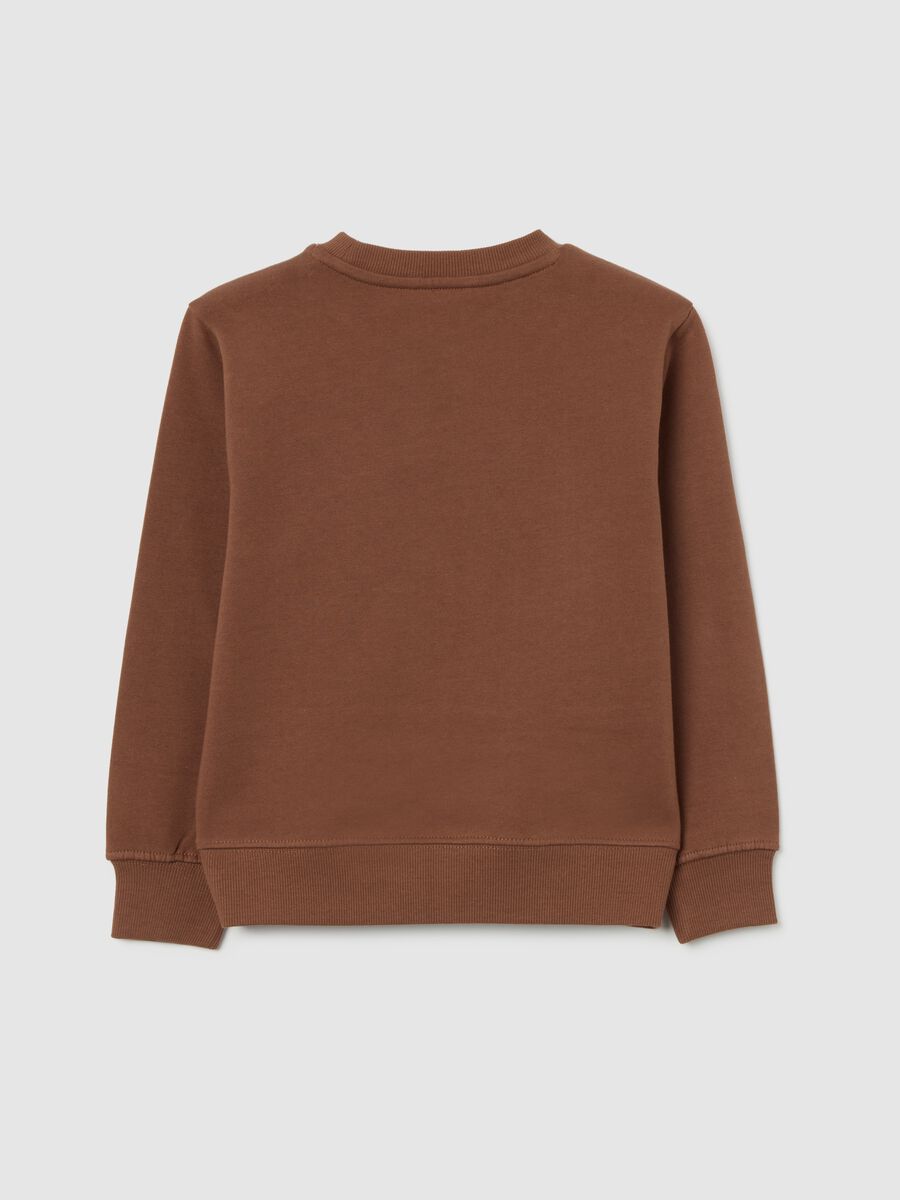 Kids' oversized pure brown cotton sweatshirt_1