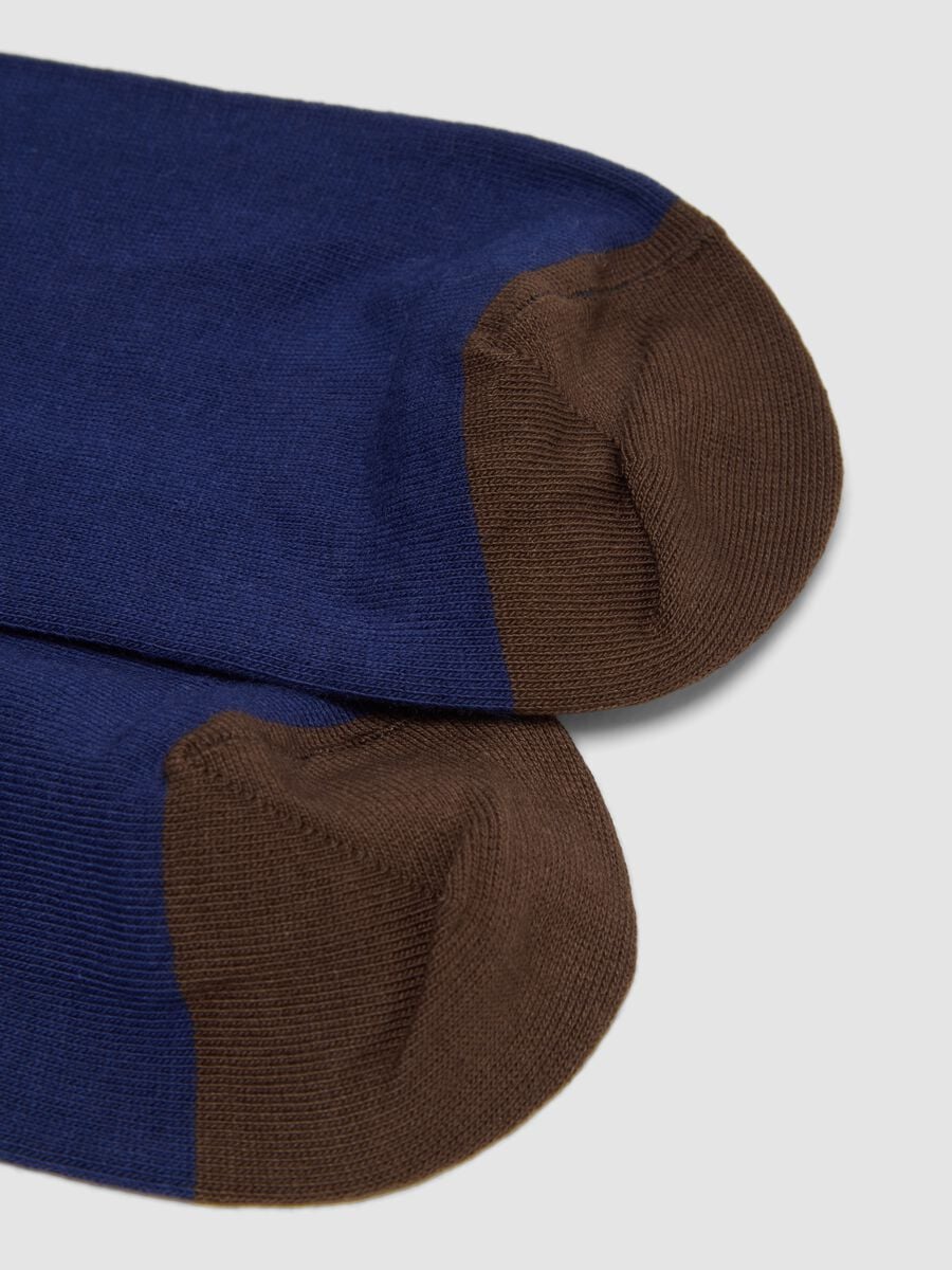 Blue ankle socks in stretch cotton_1