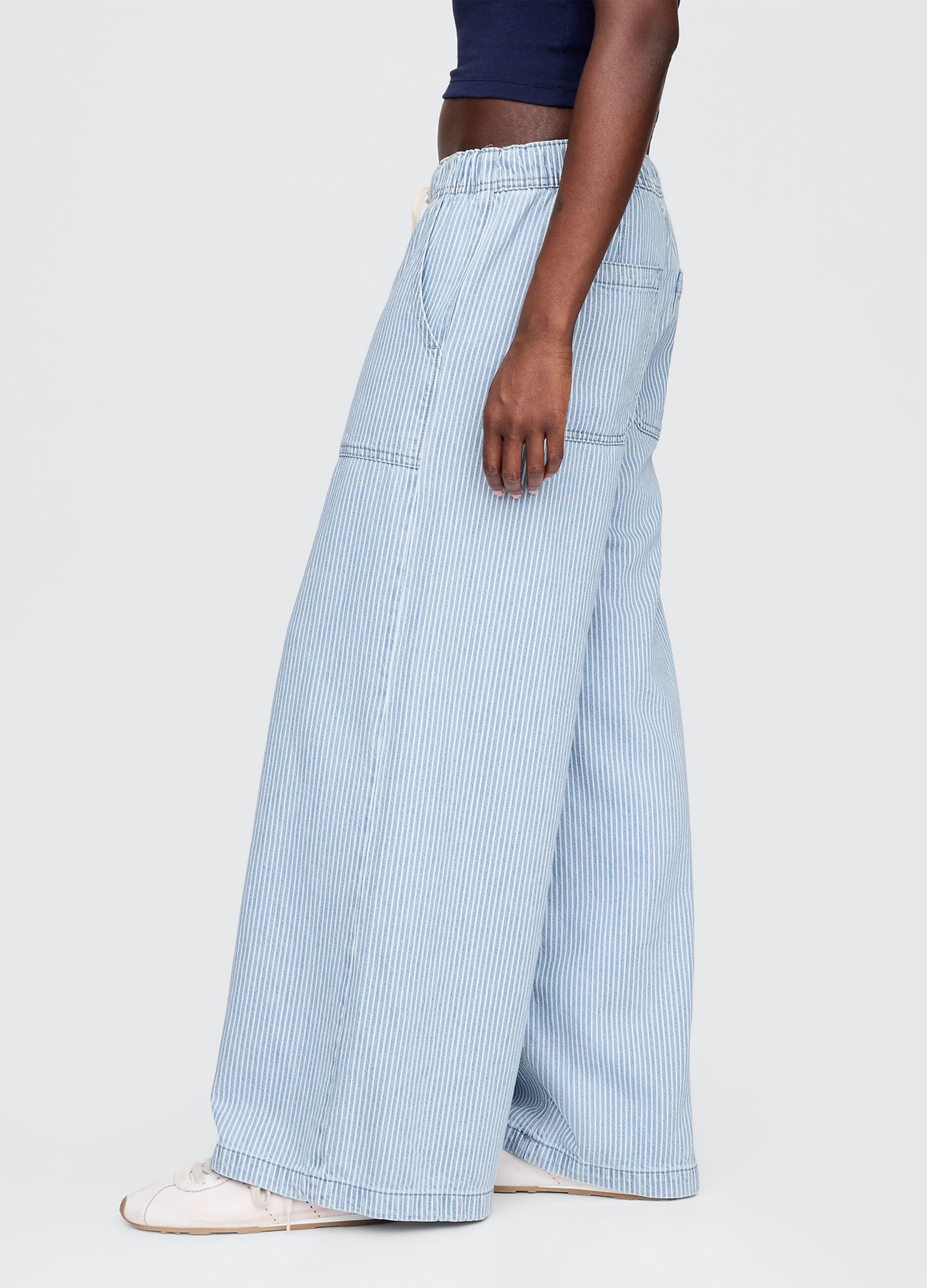 Wide Leg Light Denim Trousers by Gap