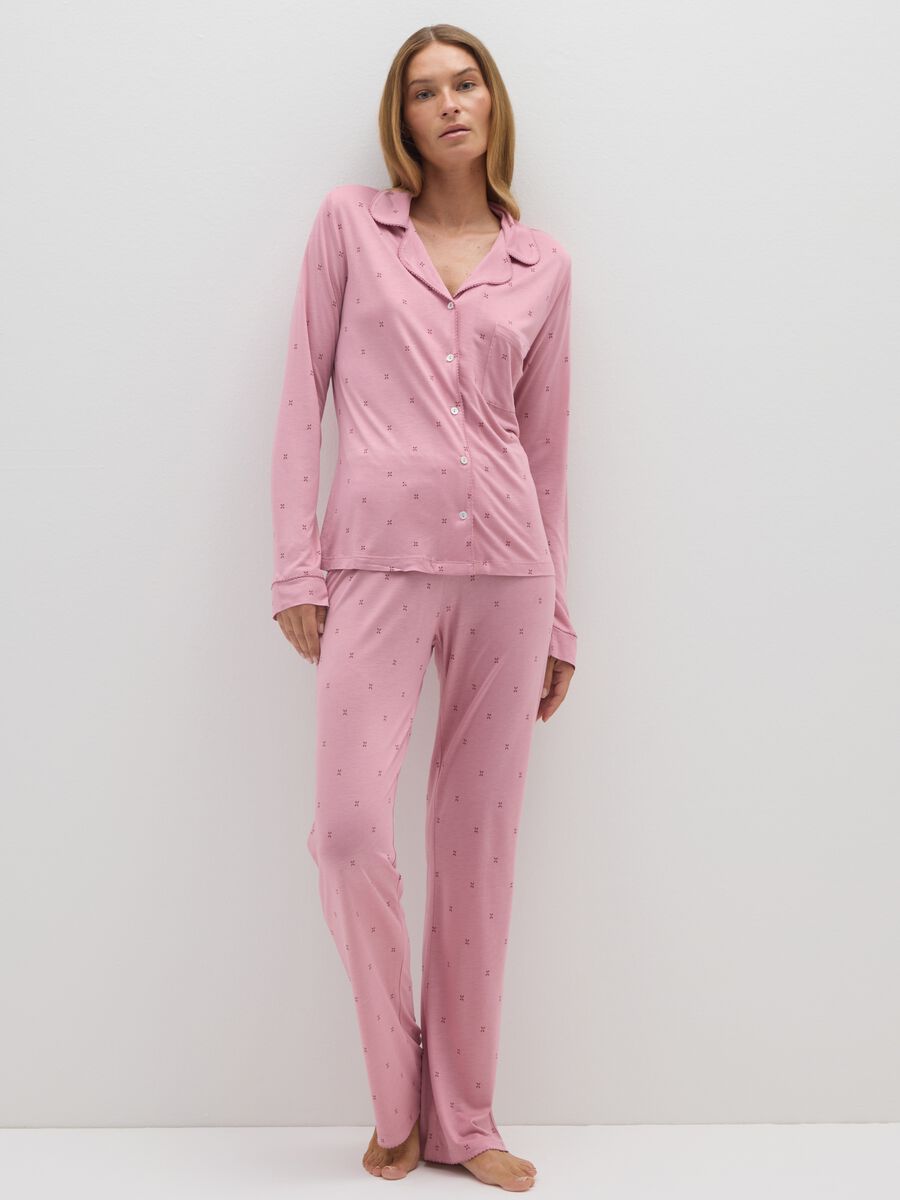 Pink Pyjama Trousers with Elasticated Waist_0