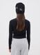 Black pure cotton T-shirt with applied stars, regular fit for girls_2