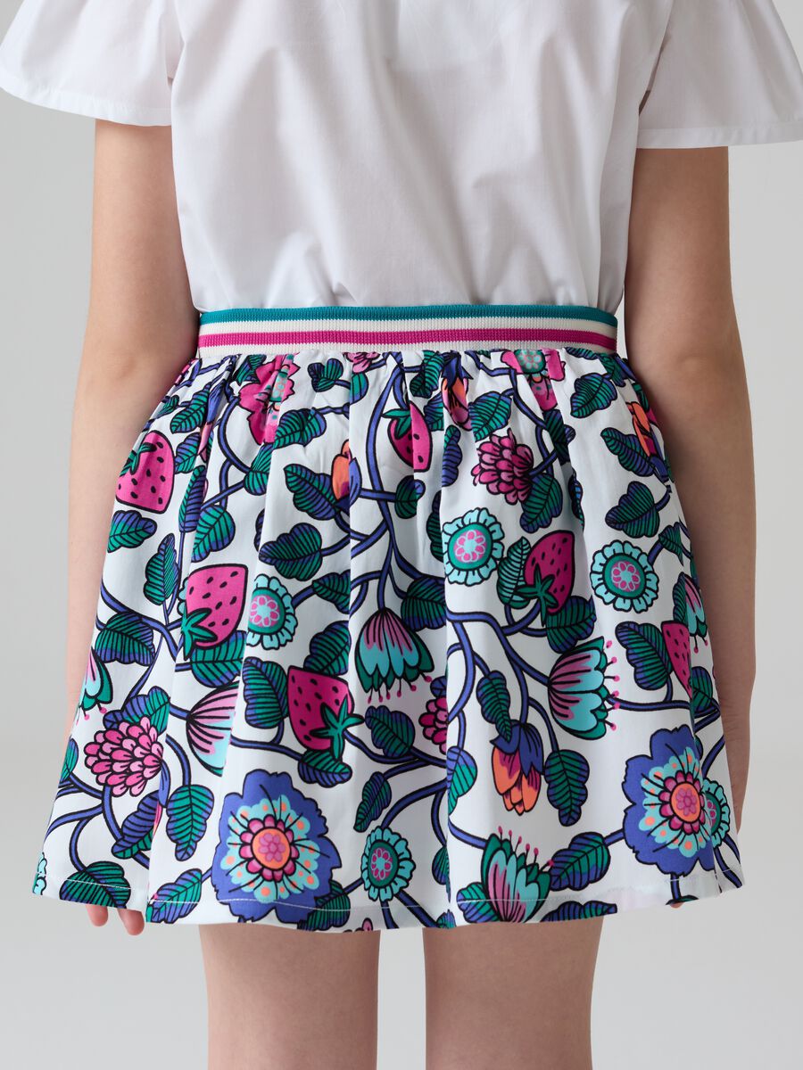 Cotton skirt with strawberries print_2