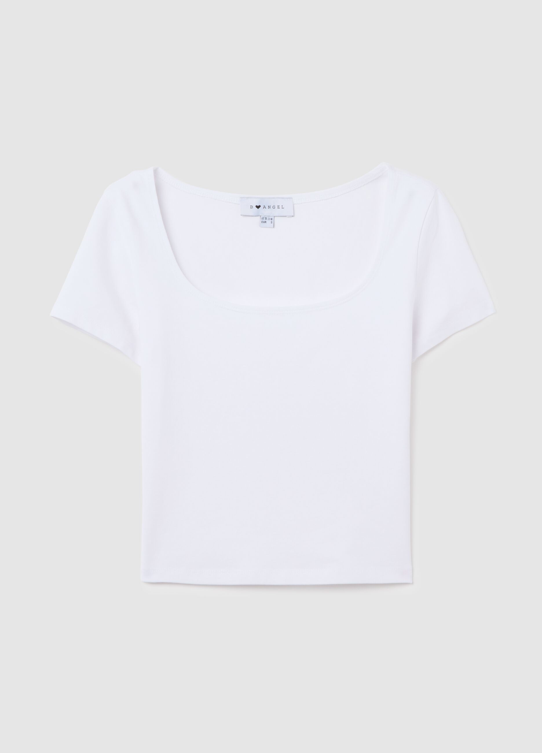 T-shirt da donna in cotone elasticizzato bianca slim fit