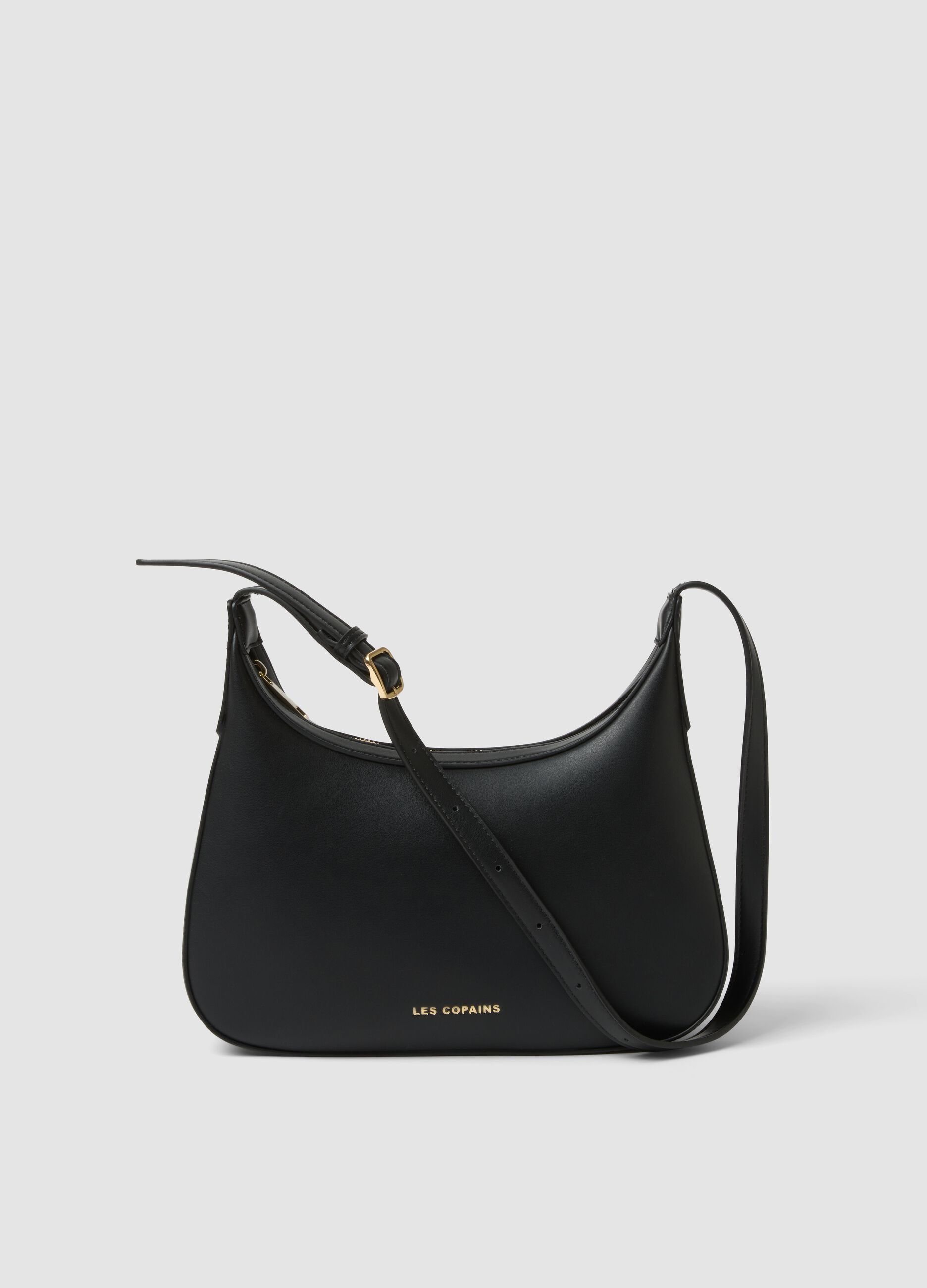 Black shoulder bag with a clean, minimalist design