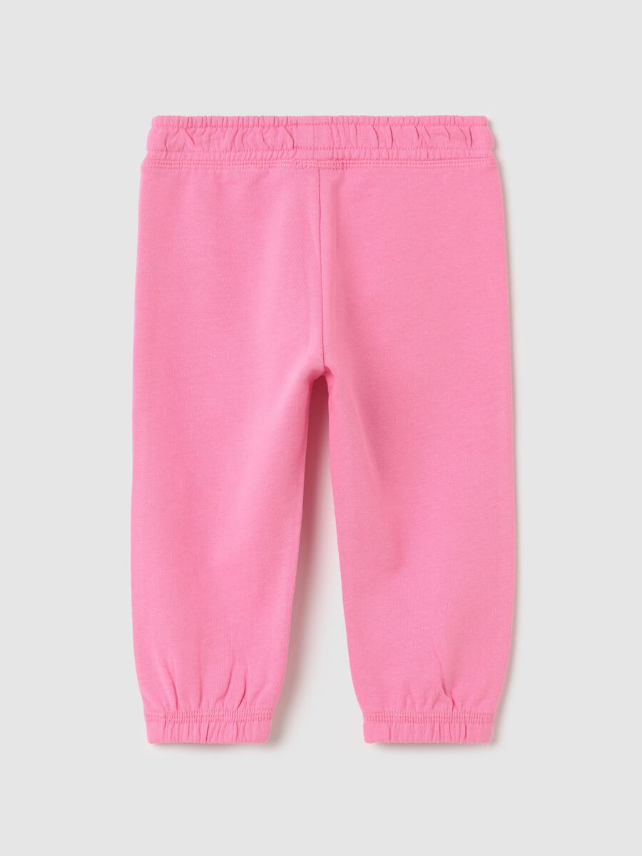 Cotton joggers with elasticated trims_1