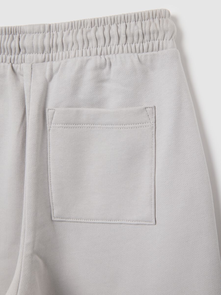 Children's grey regular fit cotton trousers with elasticated waist_3