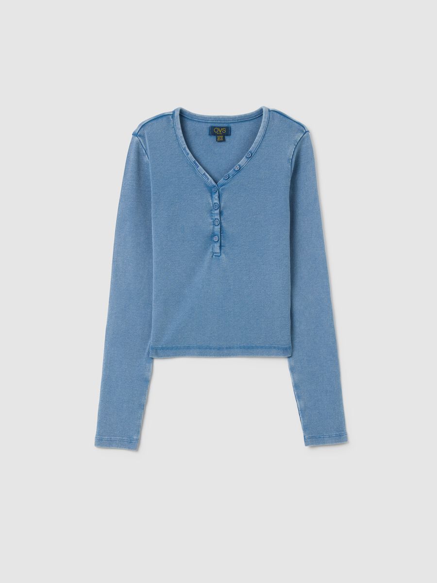 Girls' Blue Stretch Cotton Regular Fit Top_3